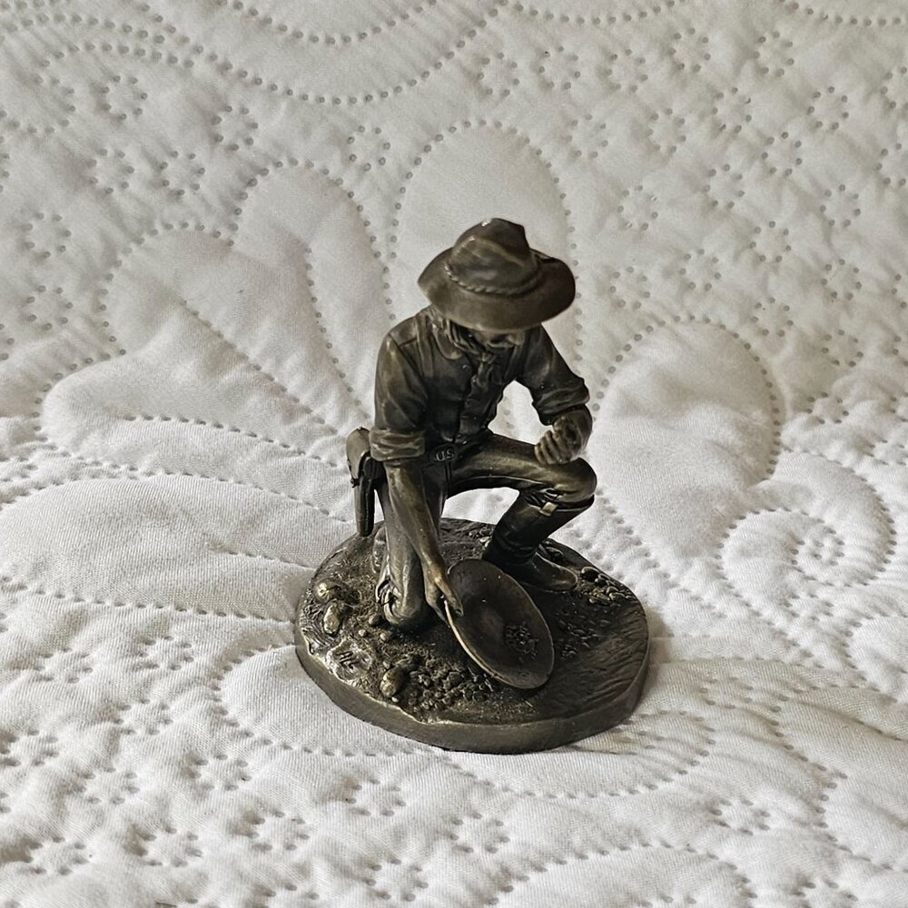 The Franklin Mint The Prospector Metal Sculpture, Pewter, 1974 With Box & COA - Picture 14 of 14